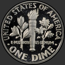 реверс 10¢ (dime) 1971 "EUA - Dime / 1971 - S Proof"