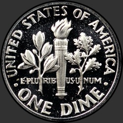 реверс 10¢ (dime) 1972 "미국 - 다임 / 1972 - 증거 S"
