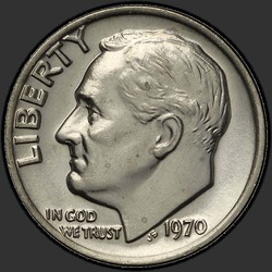 аверс 10¢ (dime) 1970 "미국 - 다임 / 1970 - P"