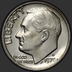 аверс 10¢ (dime) 1970 "EUA - Dime / 1970 - D"