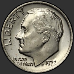 аверс 10¢ (dime) 1973 "EUA - Dime / 1973 - P"