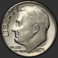аверс 10¢ (dime) 1975 "USA  - ダイム/ 1975  -  P"