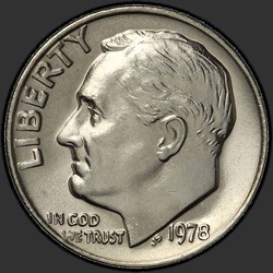 аверс 10¢ (dime) 1978 "USA  - ダイム/ 1978  -  P"