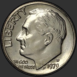 аверс 10¢ (dime) 1979 "الولايات المتحدة الأمريكية - الدايم / 1979 - D"