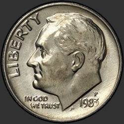 аверс 10¢ (dime) 1983 "USA  - ダイム/ 1983  -  P"