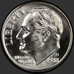 аверс 10¢ (dime) 1988 "الولايات المتحدة الأمريكية - الدايم / 1988 - D"