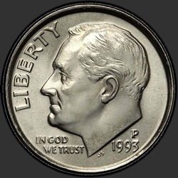 аверс 10¢ (dime) 1993 "الولايات المتحدة الأمريكية - الدايم / 1993 - P"