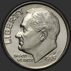 аверс 10¢ (dime) 1995 "미국 - 다임 / 1995 - P"