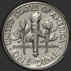 реверс 10¢ (dime) 1996 "USA  - ダイム/ 1996  -  D"
