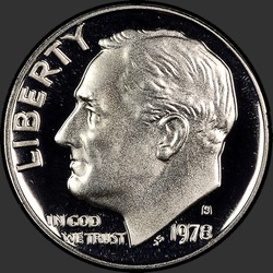 аверс 10¢ (dime) 1978 "USA - Dime / 1978 - S Dowód"