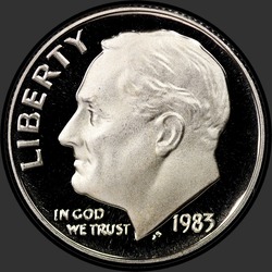 аверс 10¢ (дайм) 1983 "USA - Dime / 1983 - Proof"