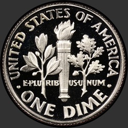 реверс 10¢ (dime) 1986 "USA  - ダイム/ 1986  -  S証明"