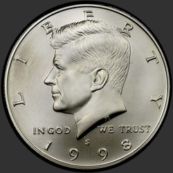 аверс 50¢ (half) 1998 "EUA - 50 Cents (meio dólar) / 1998 - Silver"