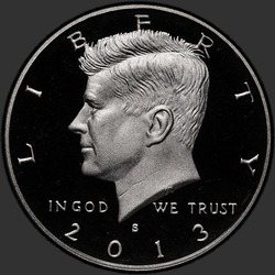 аверс 50¢ (half) 2013 "USA - 50 centów (pół dolara) / 2013 - S Proof"