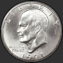 аверс 1$ (buck) 1971 "EUA - 1 dólar / 1971 - prata"
