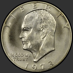 аверс 1$ (бак) 1973 "США - 1 доллар / 1973 - серебро"