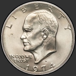 аверс 1$ (buck) 1974 "USA  -  1ドル/ 1974  -  D"