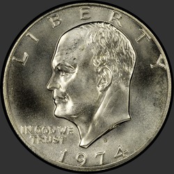 аверс 1$ (buck) 1974 "الولايات المتحدة الأمريكية - 1 الدولار / 1974 - فضية"