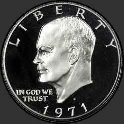 аверс 1$ (buck) 1971 "EUA - 1 dólar / 1971 - prata Pr"