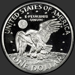 реверс 1$ (бак) 1971 "США - 1 доллар / 1971 - серебро Pr"
