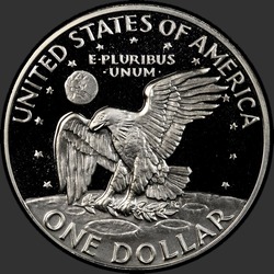 реверс 1$ (бак) 1972 "США - 1 долар / 1972 - срібло Pr"