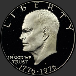 аверс 1$ (buck) 1976 "संयुक्त राज्य अमरीका - 1 डॉलर / 1976 - { "_": "रजत सबूत"}"