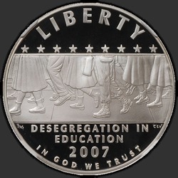 аверс 1$ (бак) 2007 "USA - 1 Dollar / 2007 - LITTLE ROCK SCHOOL DESEGREGATION Shop"