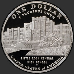 реверс 1$ (бак) 2007 "USA - 1 Dollar / 2007 - LITTLE ROCK SCHOOL DESEGREGATION Shop"