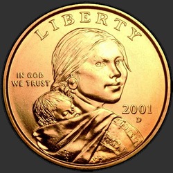 аверс 1$ (buck) 2001 "USA - 1 Dollar / 2001 - {"_":"D"}"