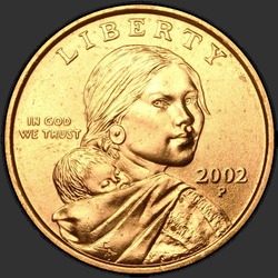 аверс 1$ (бак) 2002 "USA - 1 Dollar / 2002 - {"_":"P"}"