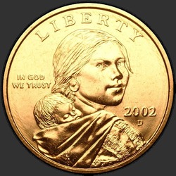аверс 1$ (бак) 2002 "USA - 1 Dollar / 2002 - {"_":"D"}"