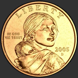 аверс 1$ (бак) 2005 "США - 1 доллар / 2005 - { "_": "D"}"