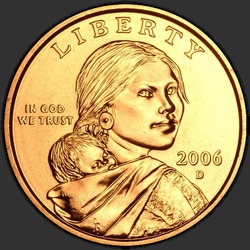 аверс 1$ (buck) 2006 "USA - 1 Dollar / 2006 - {"_":"D"}"