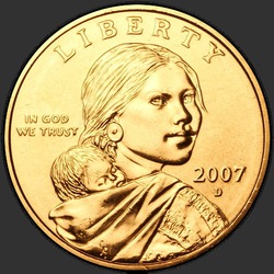аверс 1$ (бак) 2007 "США - 1 доллар / 2007 - { "_": "D"}"