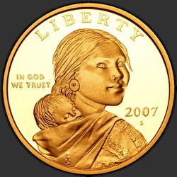 аверс 1$ (buck) 2007 "USA - 1 Dollar / 2007 - {"_":"S"}"