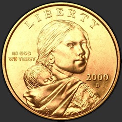 аверс 1$ (buck) 2000 "USA - 1 Dollar / 2000 - {"_":"D"}"