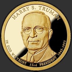 аверс 1$ (buck) 2015 "USA - 1 Dolar / 2015 - Dolar prezydencka Harry
