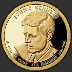 аверс 1$ (buck) 2015 "EUA - 1 dólar / 2015 - Dólar Presidencial John F. Kennedy / S"