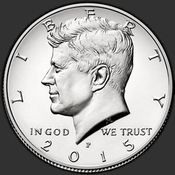 аверс 50¢ (half) 2015 "USA - 50 Cents (demi-dollar) / 2015 / P"