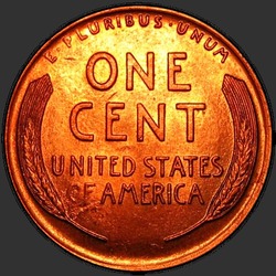 реверс 1¢ (penny) 1919 "USA - 1 Cent / 1919 - Lincoln Cents, Wheat Reverse 1919"