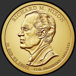 аверс 1$ (buck) 2016 "President Nixon, $ 1/2016 / P"