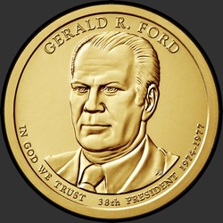 аверс 1$ (buck) 2016 "USA - 1 Dollar / 2016 - Presidential Dollar Gerald R. Ford / D"