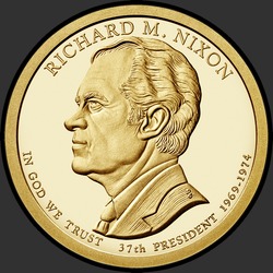 аверс 1$ (бак) 2016 "USA - 1 Dollar / 2016 - Presidential Dollar Richard M. Nixon / S"