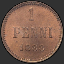 аверс 1 sentti 1888 "1 Penny 1881-1894 varten Suomi"
