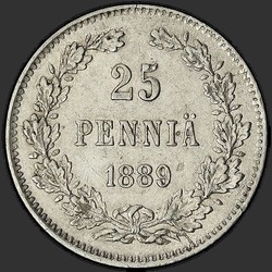 аверс 25 пені 1889 "25 пенни 1889-1894 для Финляндии"