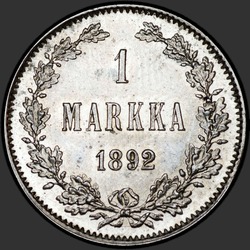 аверс 1 mark 1892 "1 marca per la Finlandia, 1890-1893"