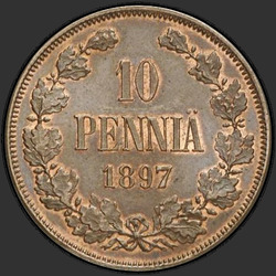 аверс 10 centesimo 1897 "10 пенни 1897 с вензелем Николая 2"