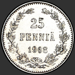 аверс 25 पैसा 1908 "फिनलैंड के लिए 25 पैसा 1897-1916"