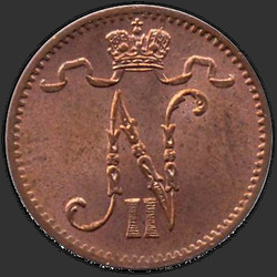 реверс 1 cent 1909 "1 cent 1895-1916 s monogramem Mikuláše 2. Pro Finsko"