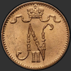 реверс 1 Cent 1915 "1 Cent 1895-1916 mit dem Monogramm von Nicholas 2. Für Finnland"